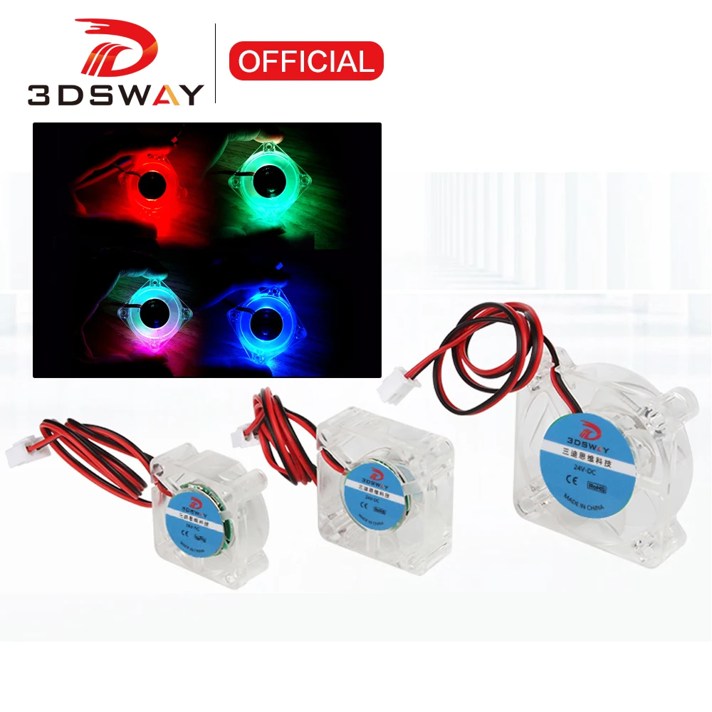 

2510 3010 4010 Voron Cooling Fan DC 12V 24V Mini Brushless Hotend Cooling Fan Hydraulic Bearing Fan RGB LED for 3D Printer Parts