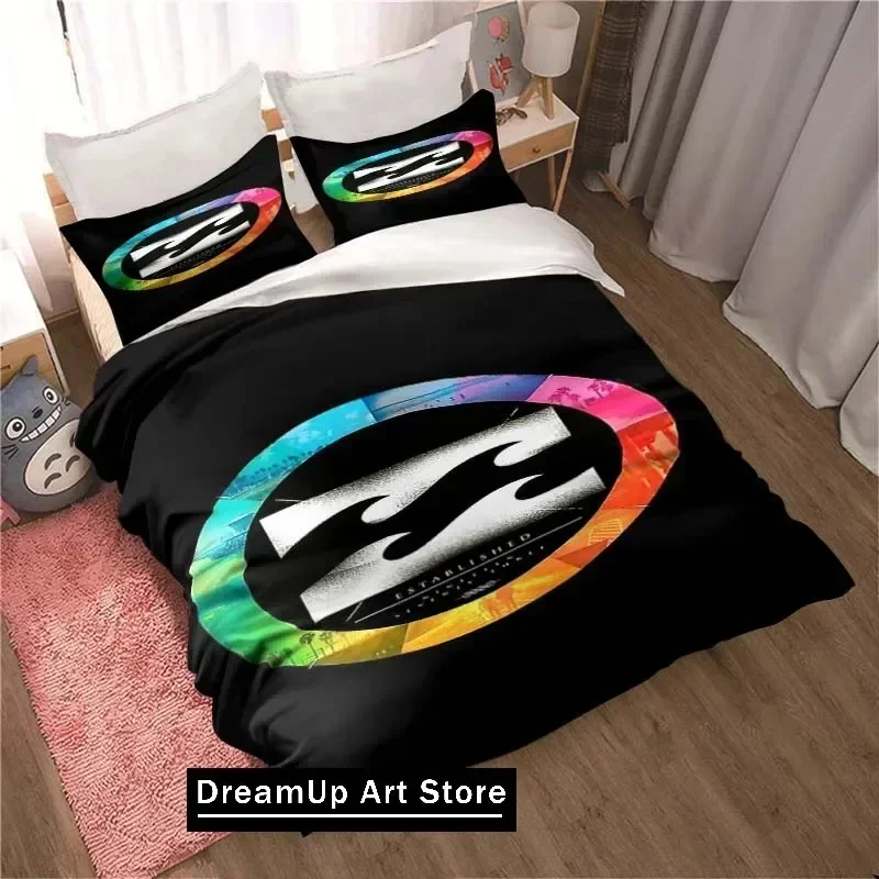 Trendy B-Billabong Logo Sheets Quilt Covers Bedding Dormitory Sheets Three-piece Bedding Set Three-piece Soft Warm Bedding Set