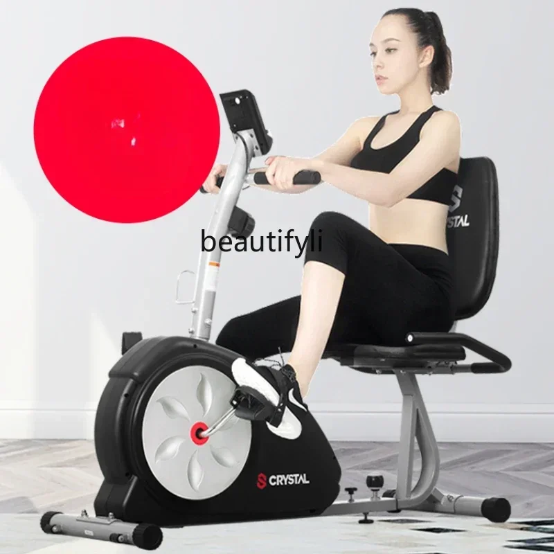 lt Horizontal exercise bike Rehabilitation training bicycle Spinning bicycle Household equipment