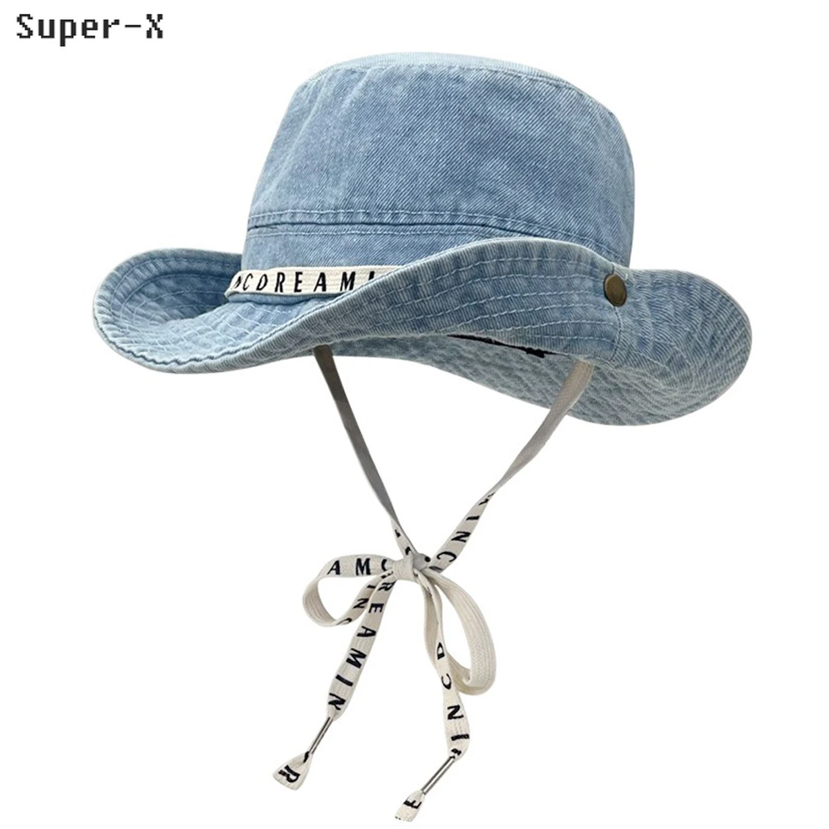 Cute Denim Bucket Hats for Women Girl Soft Cotton Jeans Blue Fishing Hats Cowboy Camping Hiking Outsoor Spring Summer Caps