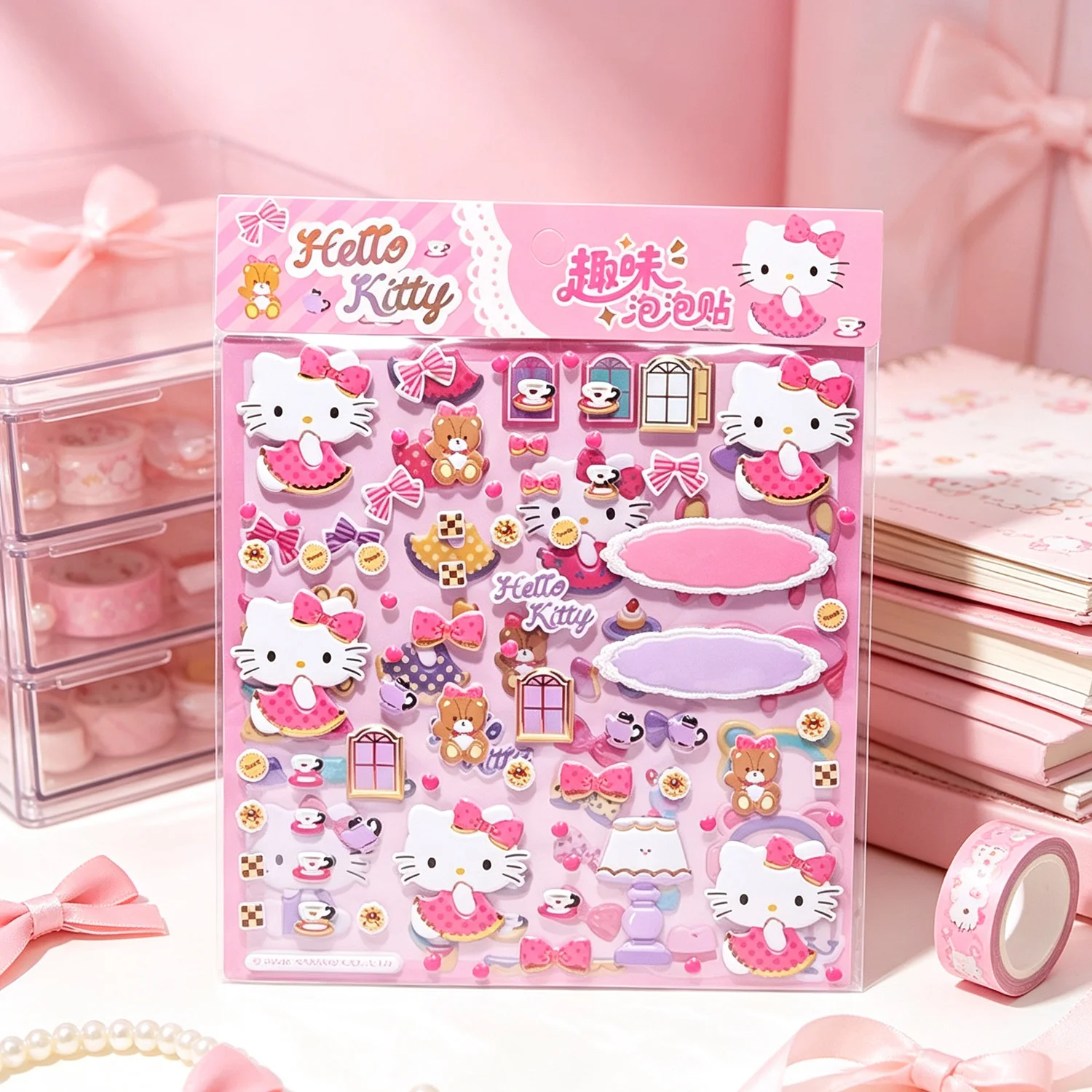 Sticker met Hello Kitty-thema, schattige, lieflijke patronen, stickers voor notitieboekjes, scrapbooks, telefoonhoesjes, tiener DIY-decoratie, cadeau