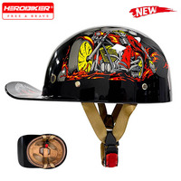 Moto Half Helmet Motorcycle Retro Motorbike Half Helmet Men Women Baseball Cap Outdoor Cycling Protective Helmet