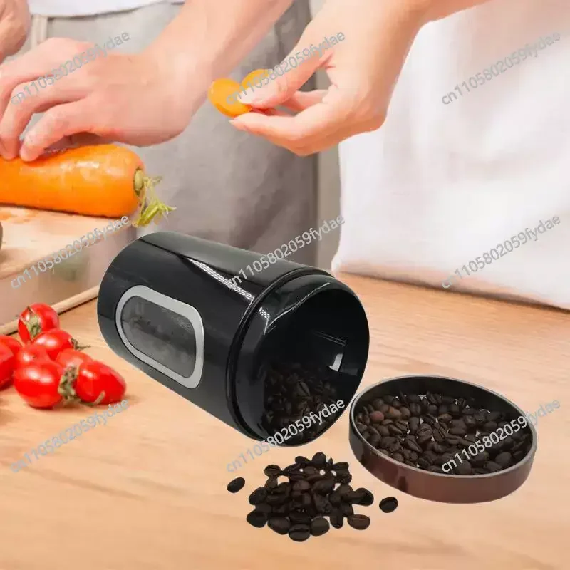 

Канister из нержавеющей стали с окошком для хранения чая, сахарных пакетиков и цельных зерен, сохраняющий свежесть