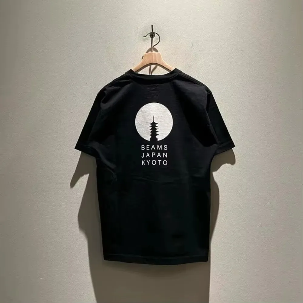 

Корейская версия трендового бренда BeamsT 2022, мужские и женские футболки из чистого хлопка с принтом, с короткими рукавами