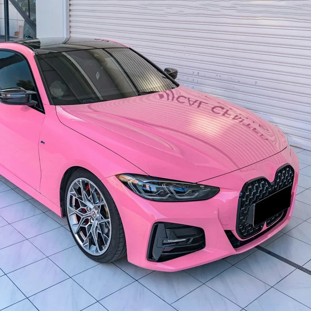 

Crystal Barbie Pinke Car Wrapping Stickers Vinyl Film PET Bubble Free Auto Self Adhesive Sticker Car Accessories Decoration