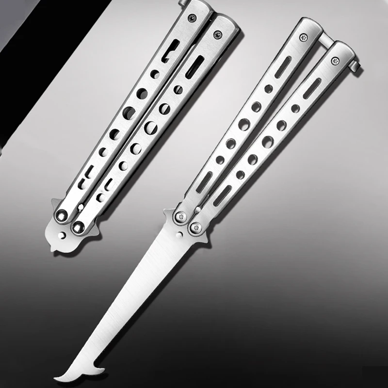 Stainless steel foldable non-bladed butterfly training knife for showing off skills A tool for practicing knives Butterfly knife