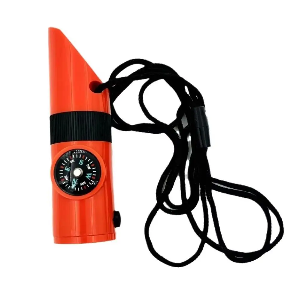 7-in-1 Emergency Survival Whistle Compass High Decibel Outdoor Survival Whistle Multifunction Portable 7-in-1 Emergency Whistle