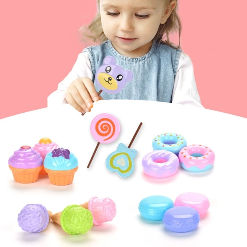 Simulação casa bonecas acessórios pastelaria chá da tarde brinquedo fingir jogar conjunto sobremesa bolo cupcake baixo chá