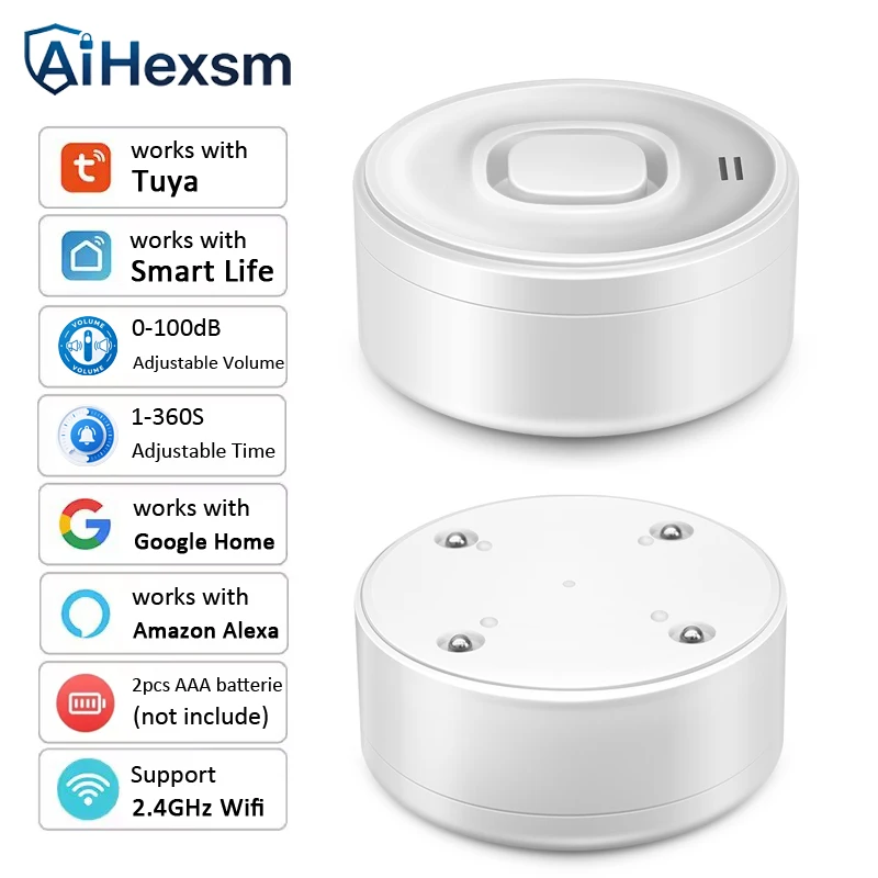 

Smart Life Water Leakage Sensor Tuya WiFi 100DB Adjustable sound volume Smart Home Detector Water Flood Leak Alarm Home Security
