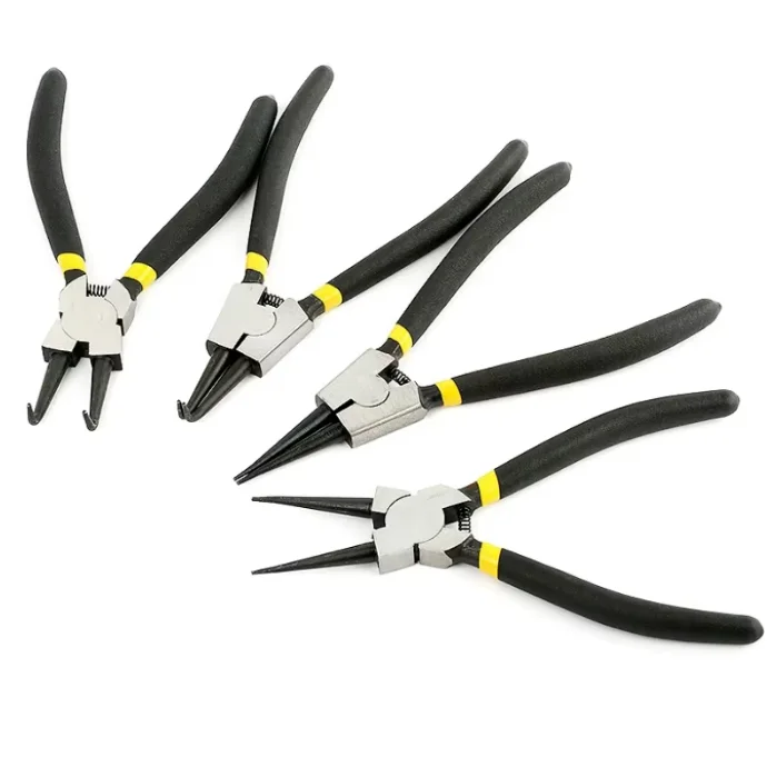 6/7 Inch 4pcs/Set Circlip Pliers Needle Nose Pliers Retaining Ring Pliers for Removing Installing Puller Locking Rings Shafts