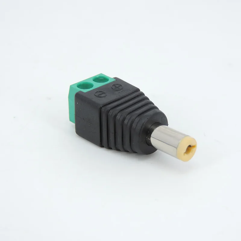 Masculino DC Power Plug Connector, DC Adapter, Yellow Plug para CCTV, 12V, 24V DC MACHO, 2.1mm x 5.5mm, 5.5x2.1mm, 5.5x2.1mm