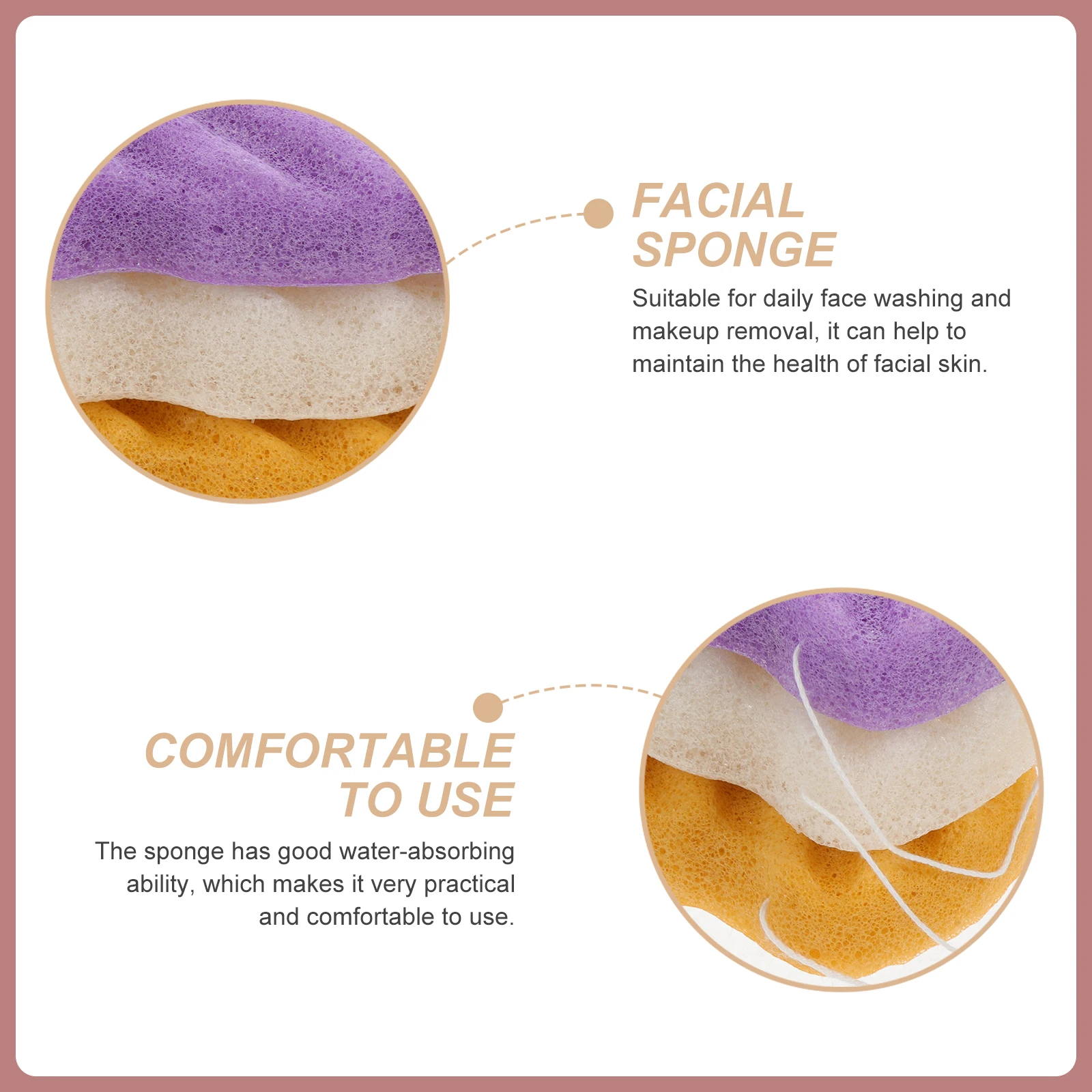 

3Pcs Facial Sponges for Sensitive Skin Gentle Exfoliating Face Cleaning Sponge Deep Pore Wash Sponge for Face Washing Tool