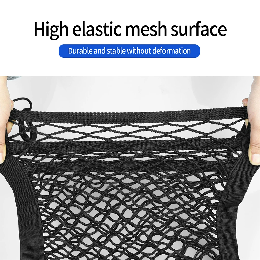 

Car Seat Storage Net Large Capacity Hanging Pouch for Purse Phone Documents Black Auto Travel Storage Accessories