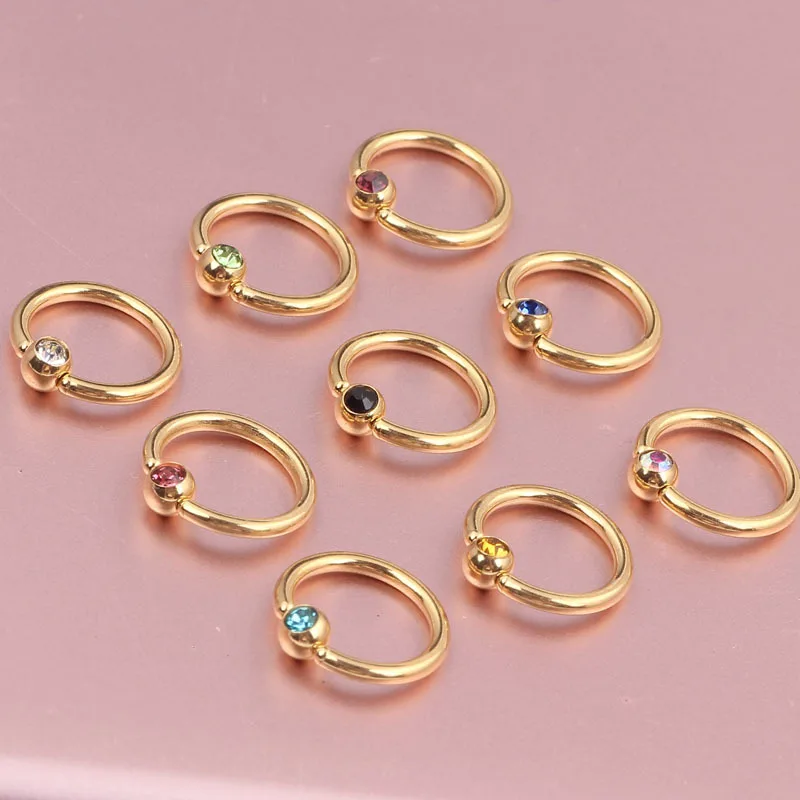 10Pcs fashion stainless steel closed nose ring nose stud Multi-purpose earrings eyebrow stud ear stud closing ring