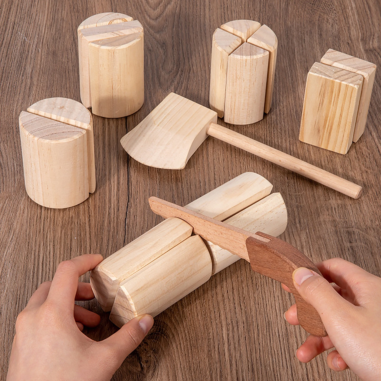 Tritare il giocattolo di legno simulazione Chop gioco di legna da ardere legno giocattoli Montessori Playset regalo di compleanno di natale per i più piccoli ragazze ragazzi