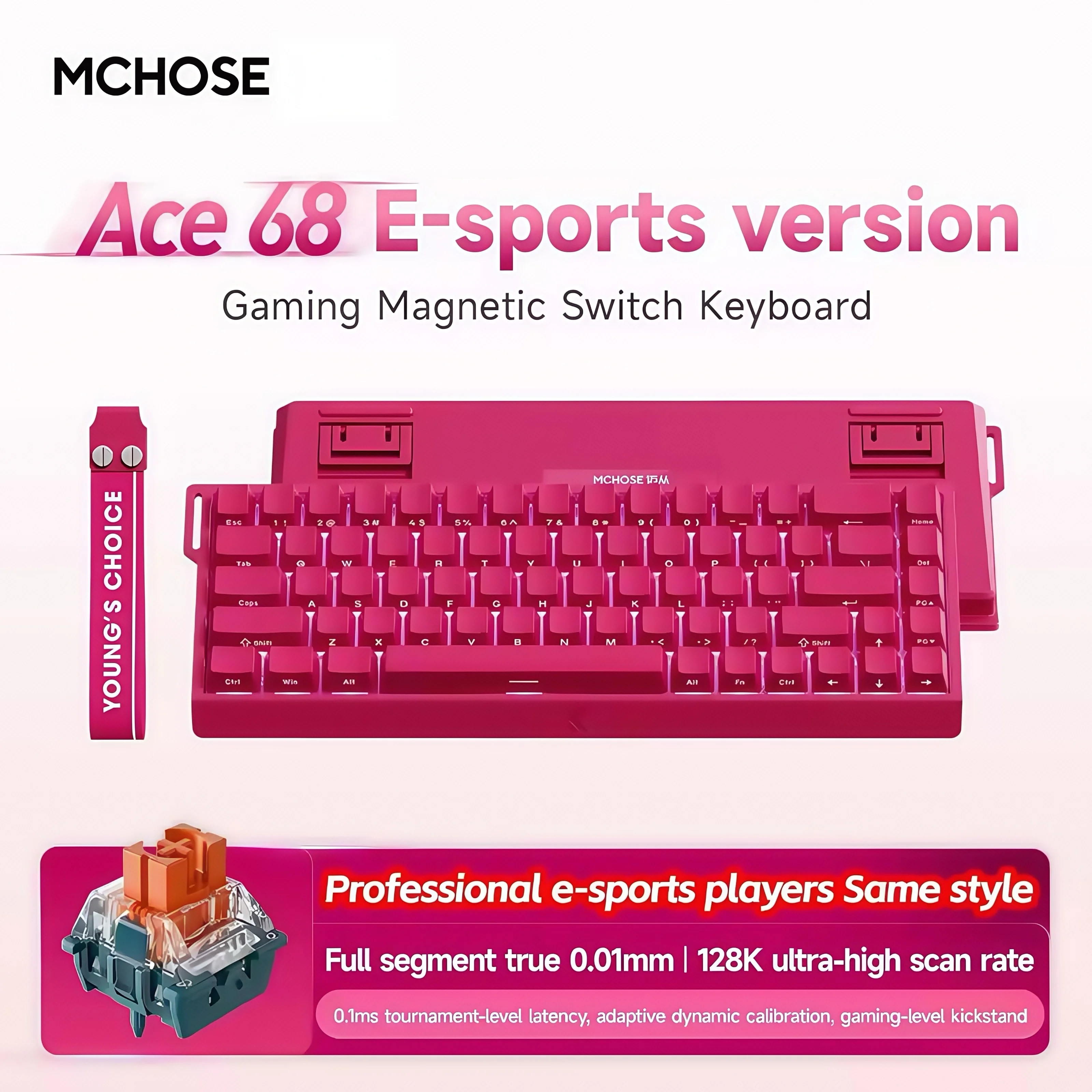 

MCHOSE Ace 68 Magnetic Axis Keyboard for FPS MOBA RT Esports Games Customization Mechanical Wired Connection Full Key Hot Plug