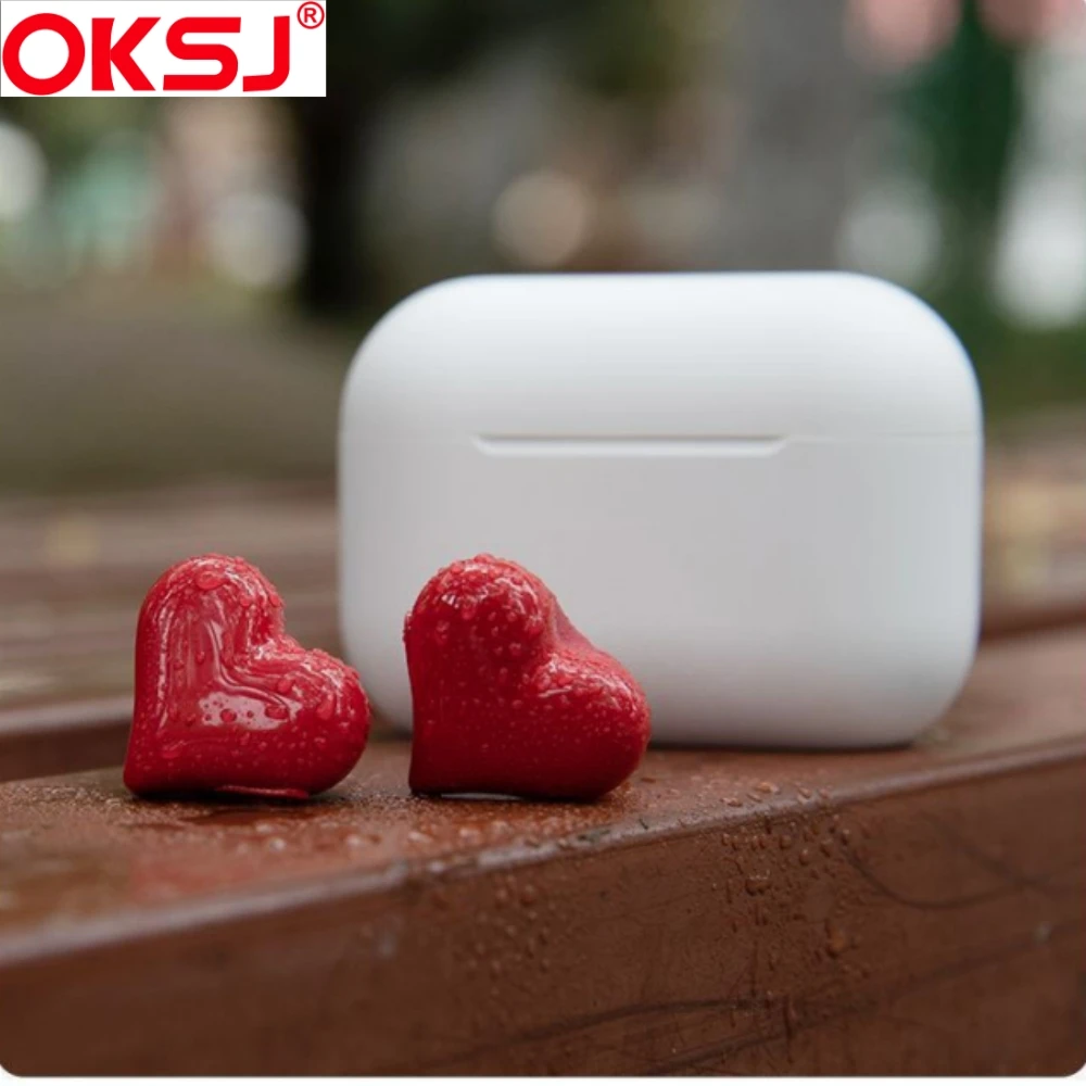 New Heart Shaped Bluetooth Headphones Wireless Earphone Women Headset In Ear heartbuds Earbuds Girl Gift Fashionable Appearance