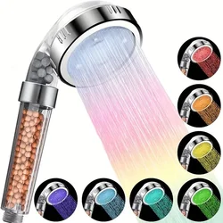 Cabezal de ducha LED de colores, accesorios de baño para el hogar, Control de temperatura, cambios de Color, 7/3 colores, 1 unidad