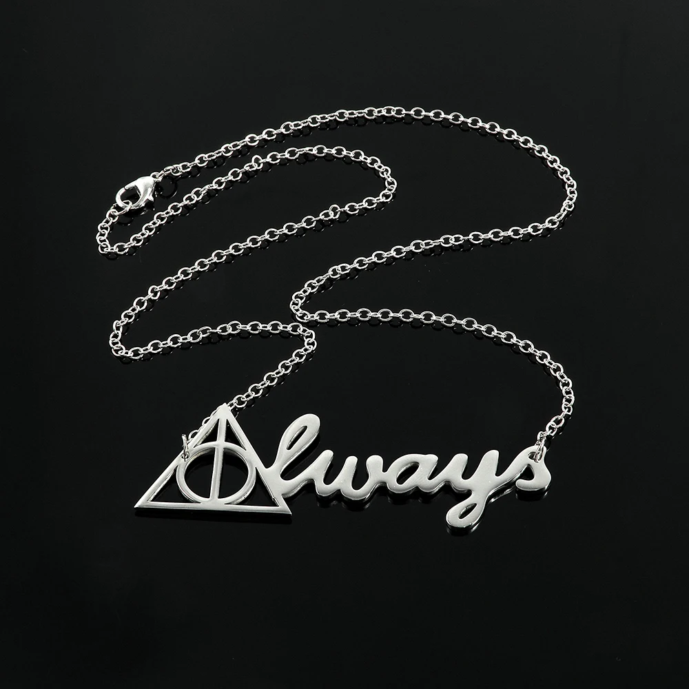 Deathly Hallows Always Pendant Necklace for Women Girls Silver Color Accessories Jewelry Gifts