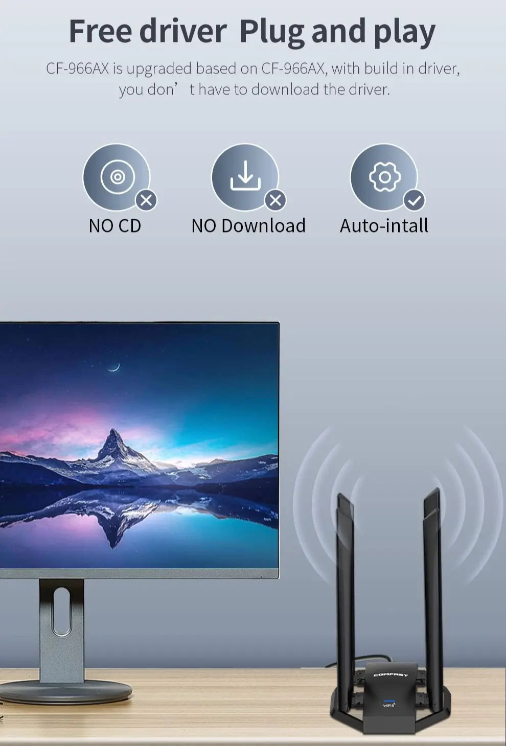 USB-адаптер COMFAST Wifi6, 1800 Мбит/с, RTL8832BU