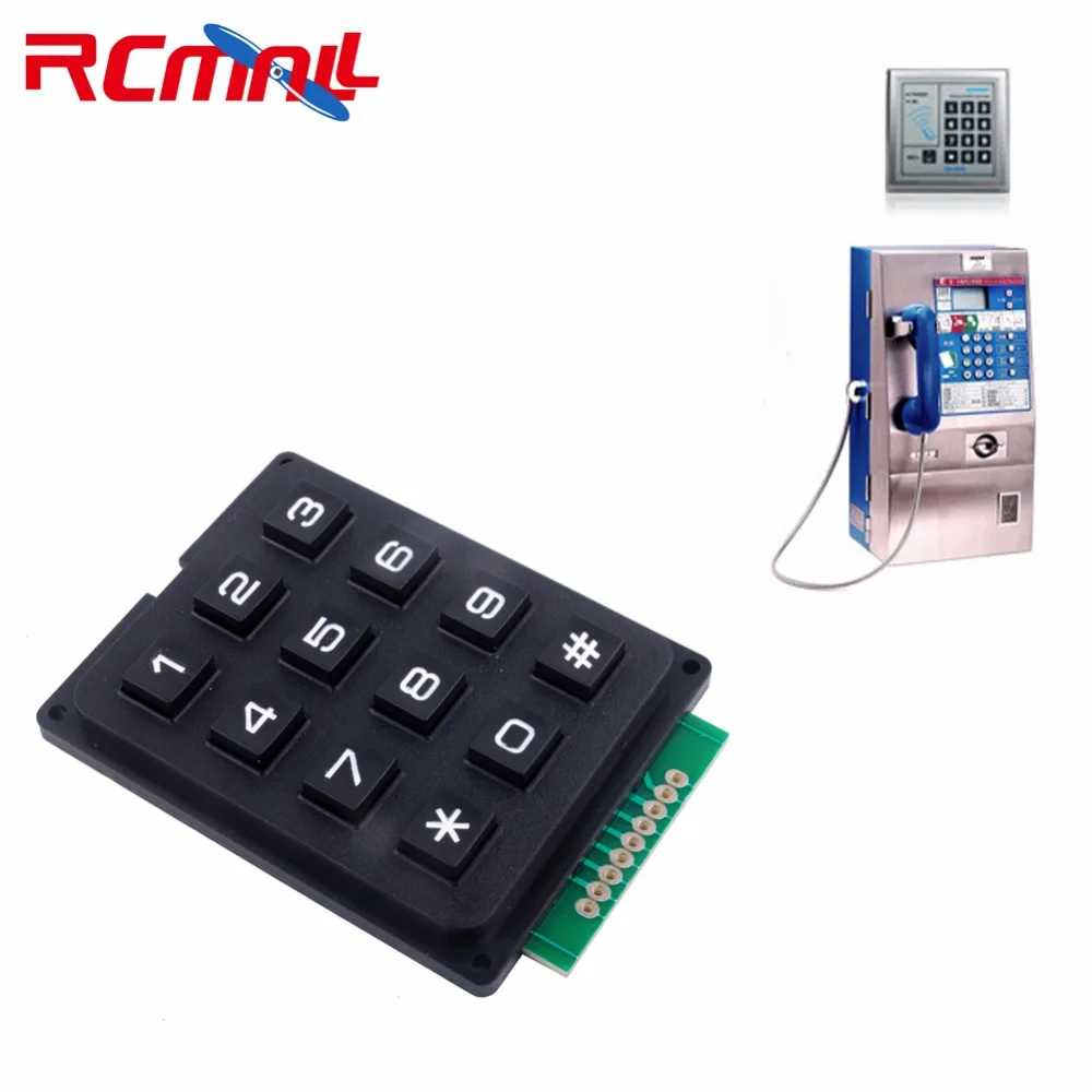 RCmall 12 Keys Keypad 4 X 3 Membrane Matrix Keyboard Module Array Switch for Arduino