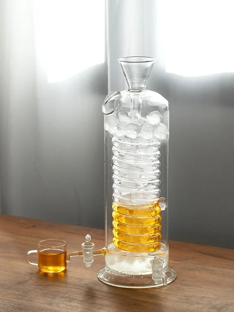 Glass Conduit, Ice Brew Coffee Pot, Summer Ice Brew Tea Maker, Beer Keg, Ice Brew Jug