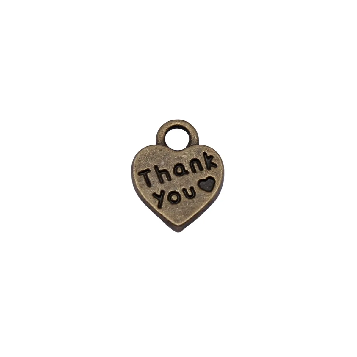 20pcs 12x10mm 2 Colors Antique Silver Color Antique Bronze Color Double-Sided Thank You Heart Charms Jewelry Making Accessories view 3
