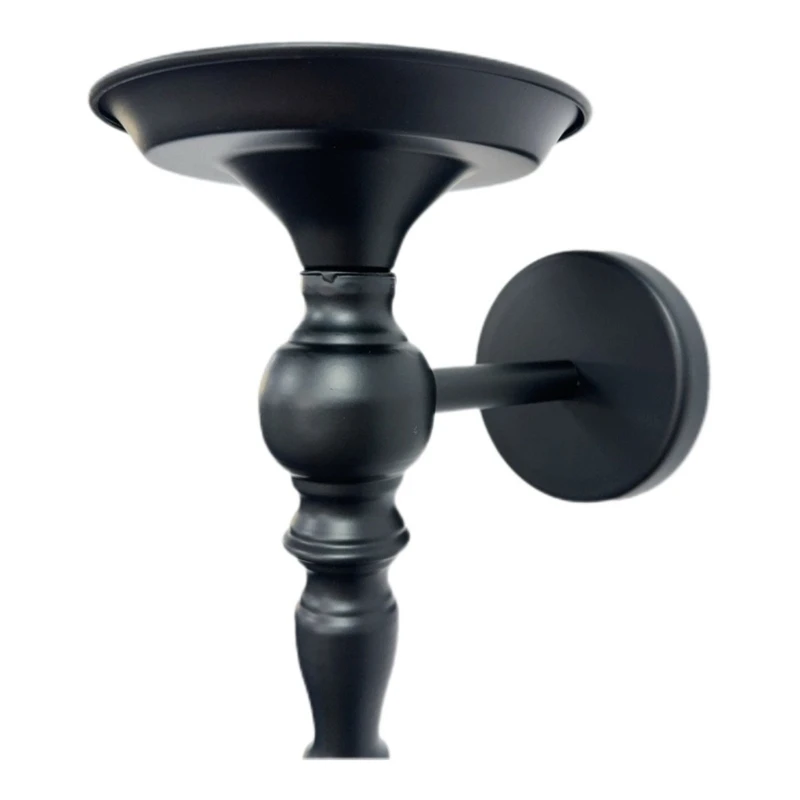 Conjunto arandelas velas ferro, 2 suportes velas pretos elegantes para montagem na parede, castiçal suspenso para