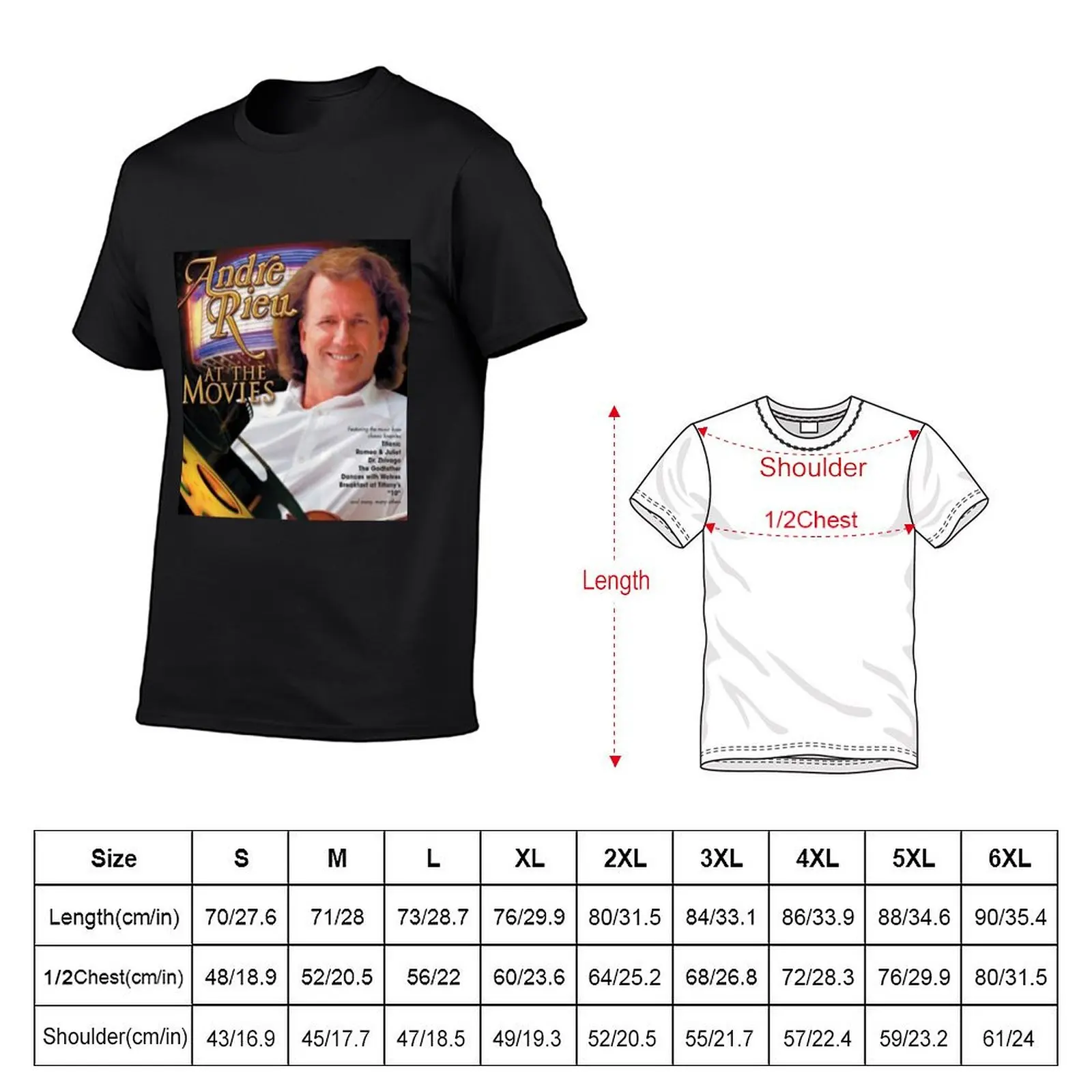 Andre Rieu Andre Rieu At The Movies T-Shirt blue archive cotton graphic tees t shirt men 100℅ cotton