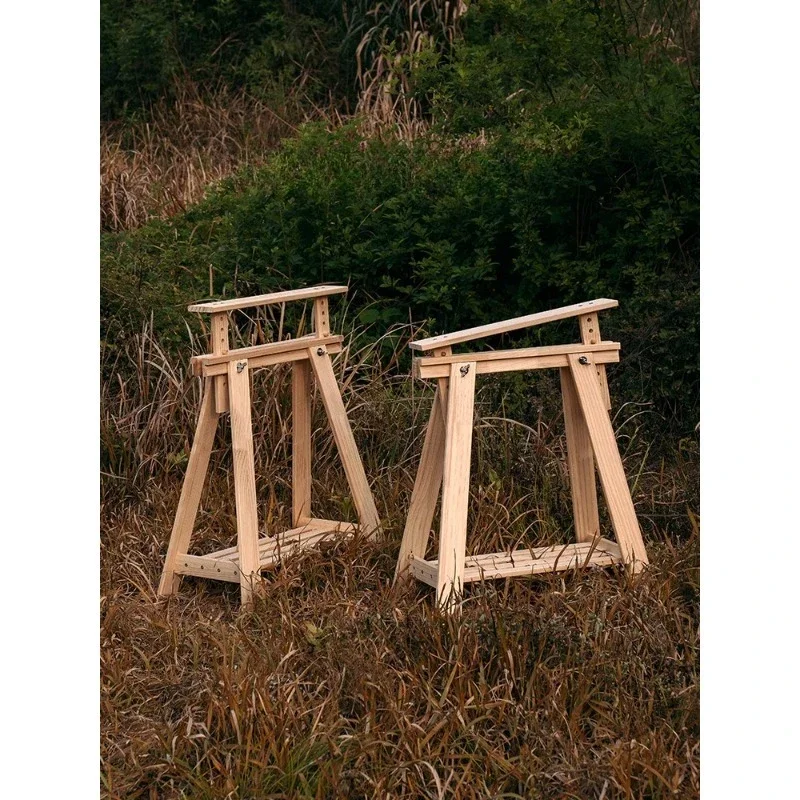 Lifting solid wood table legs bracket embroidery frame outdoor product still life shooting table work retro scene arrangement