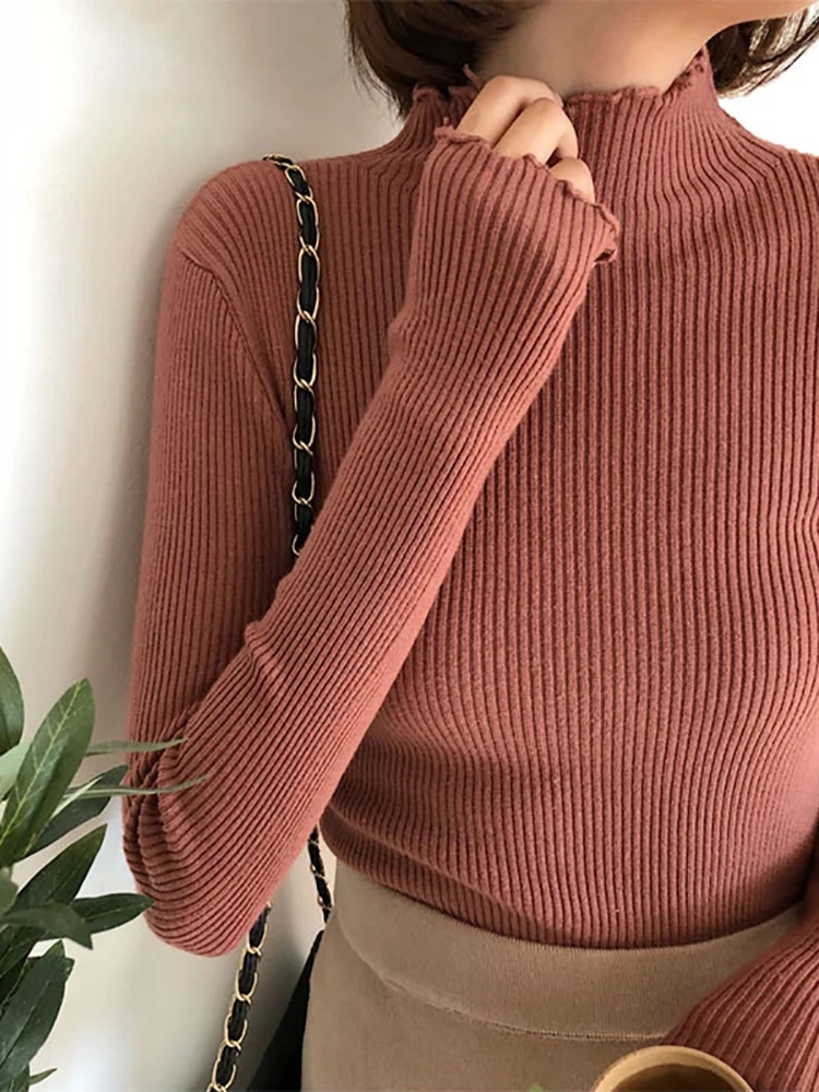 Turtleneck Knitted Female Casual Pullover Women Autumn Winter Tops Korean Sweaters Fashion 2024 Women Sweater Jumper Pull Femme