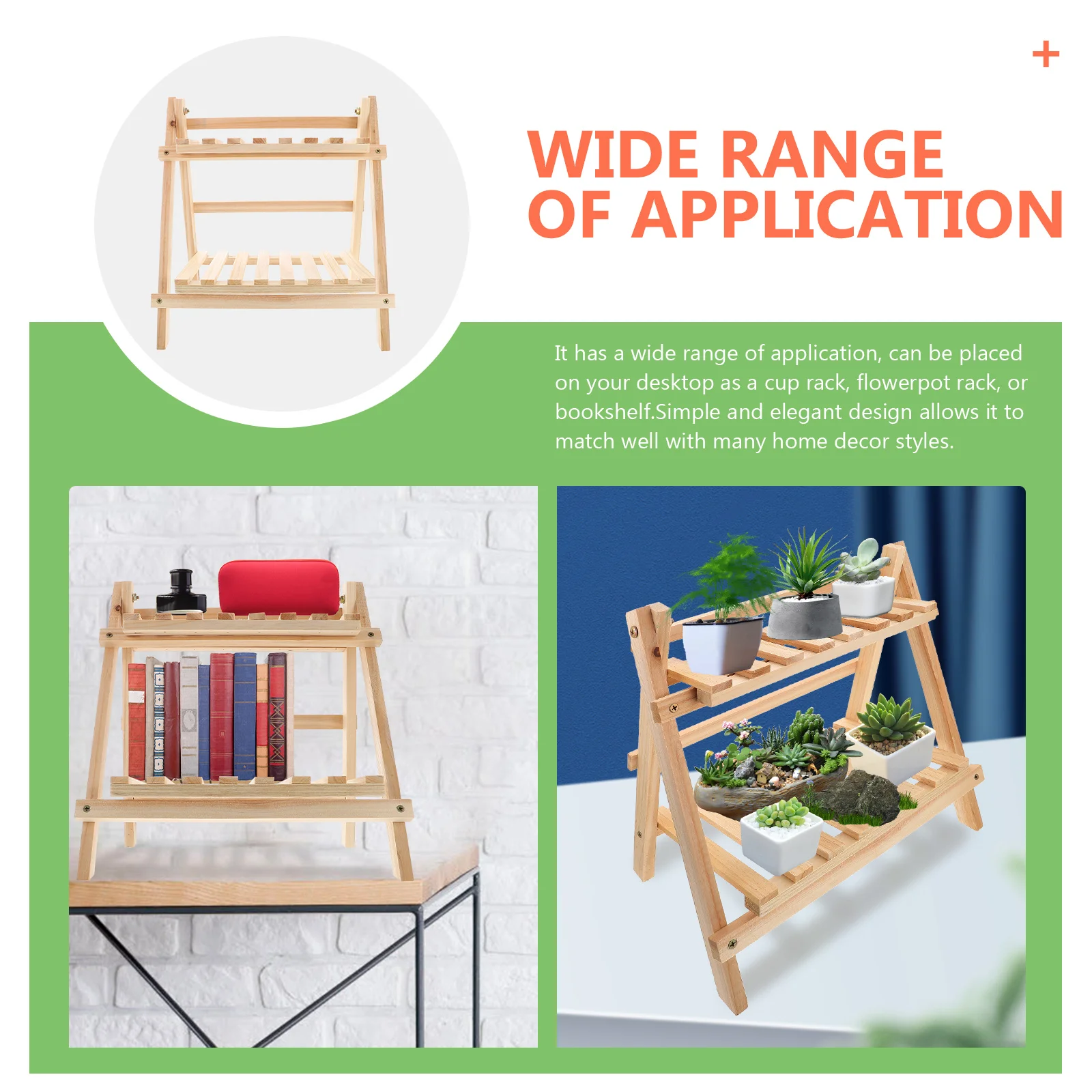 

Wood Desktop Storage Rack 2 Tier Brown Wooden Desk Organizer Desktop Stand Makeup Storage Organizer Multipurpose Table