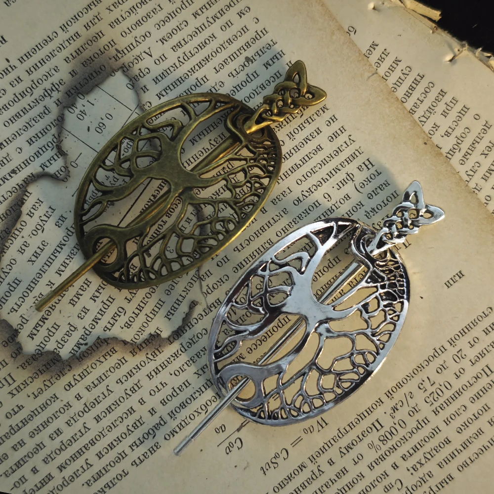 Retro Viking Nordic Rune Keltische Levensboom Legering Haarclip voor Vrouwen Antieke Tiara Heks heidense Rollenspel Haaraccessoires