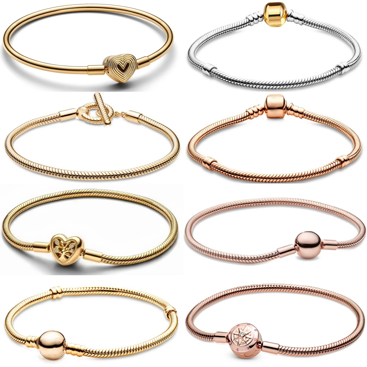 Hot Sale Wavy Heart Bangle Round Clasp Femme Love Bracelet Decoration Snake Chain Bracelet Trinkets For Women Jewelry Gift