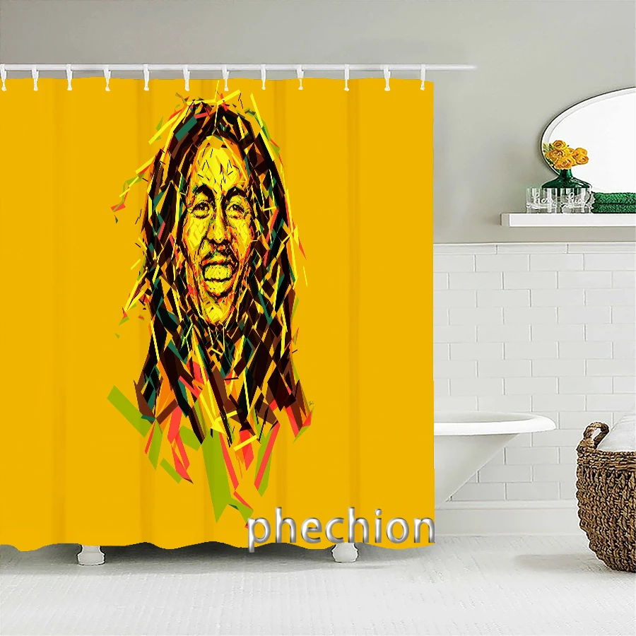 Bob Marley Shower Curtain 3D Bathroom Curtain Fabric Waterproof Polyester Washable Bath Screen Curtain Set X10