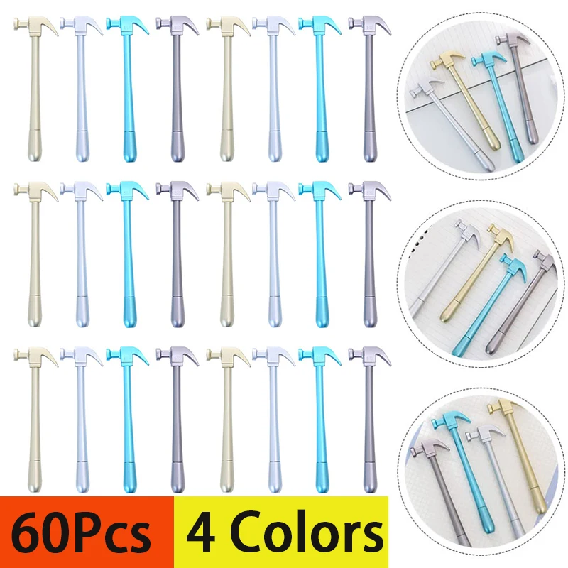 

60Pcs Novelty Pens Claw Hammer Pens Funny Pens Portable Sign Pens Writing Pens Handwriting Stationary Gift 0.5mm