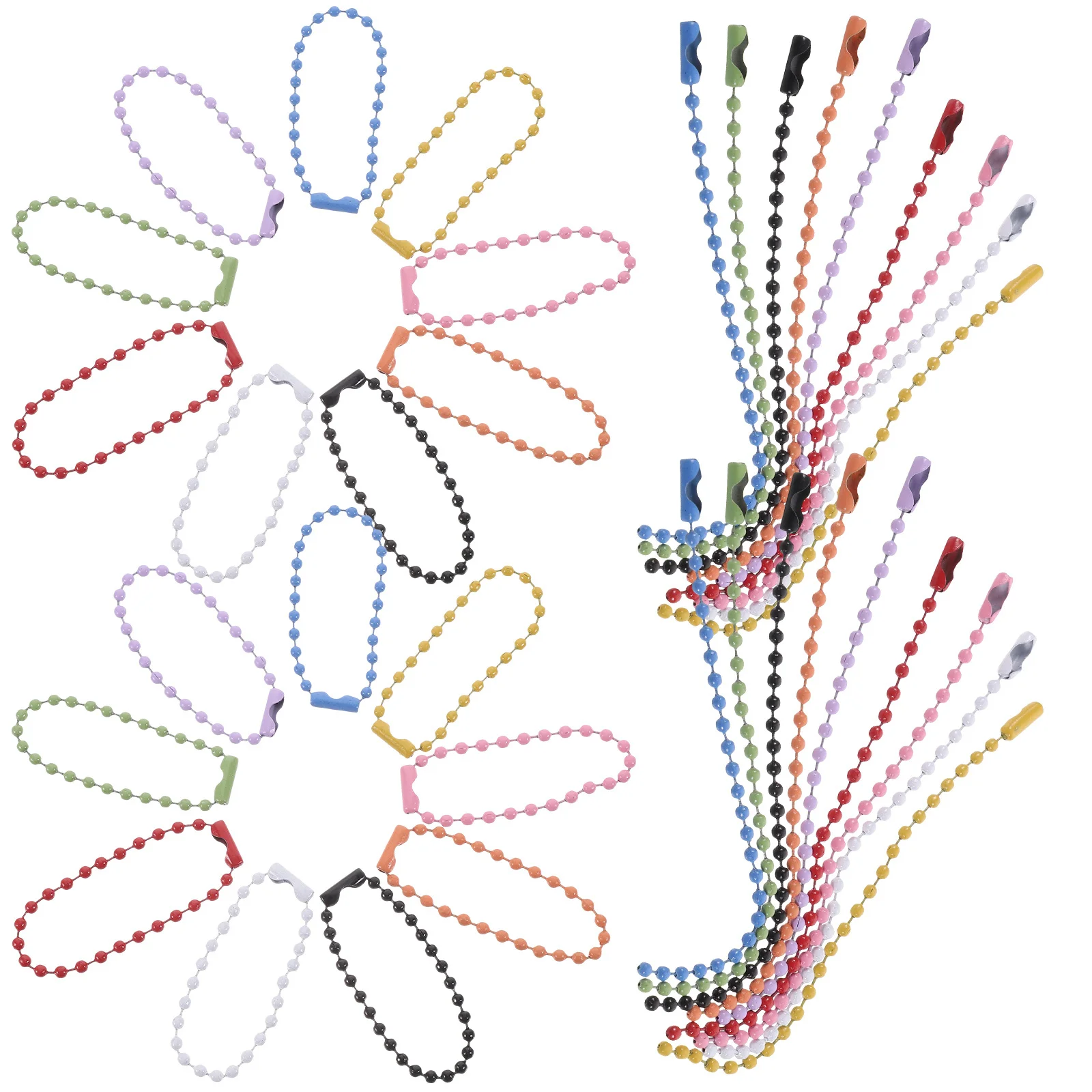 

100 Pcs Bracelet Chains for Jewelry Making Dog Tags Decorative Bead Bulk Necklace Craft Colorful Beaded Christmas Tree