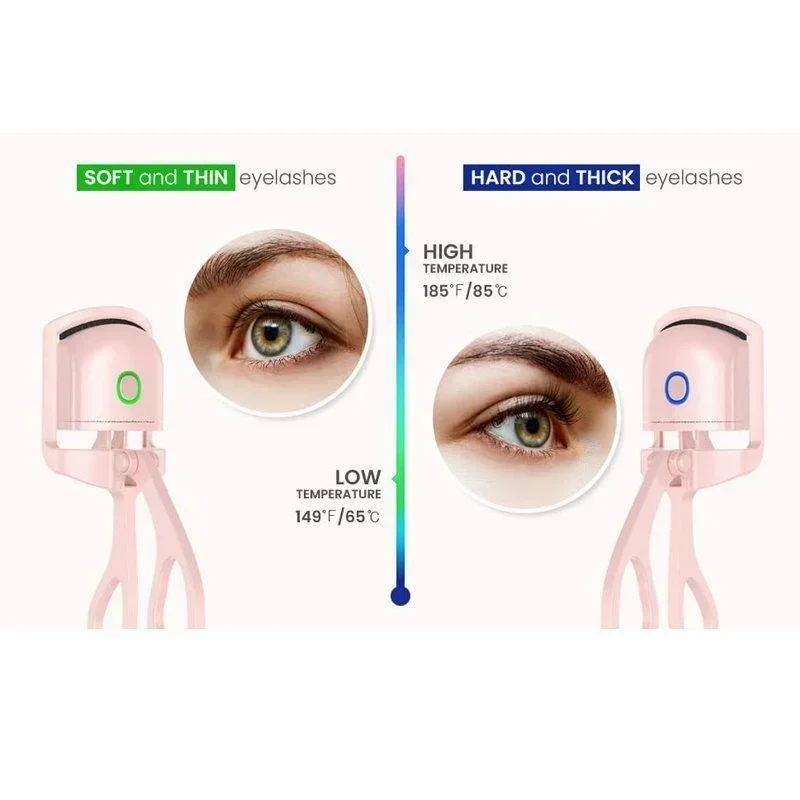 Rizador de pestañas eléctrico portátil Mini rizador de pestañas en caliente recargable para un fácil peinado