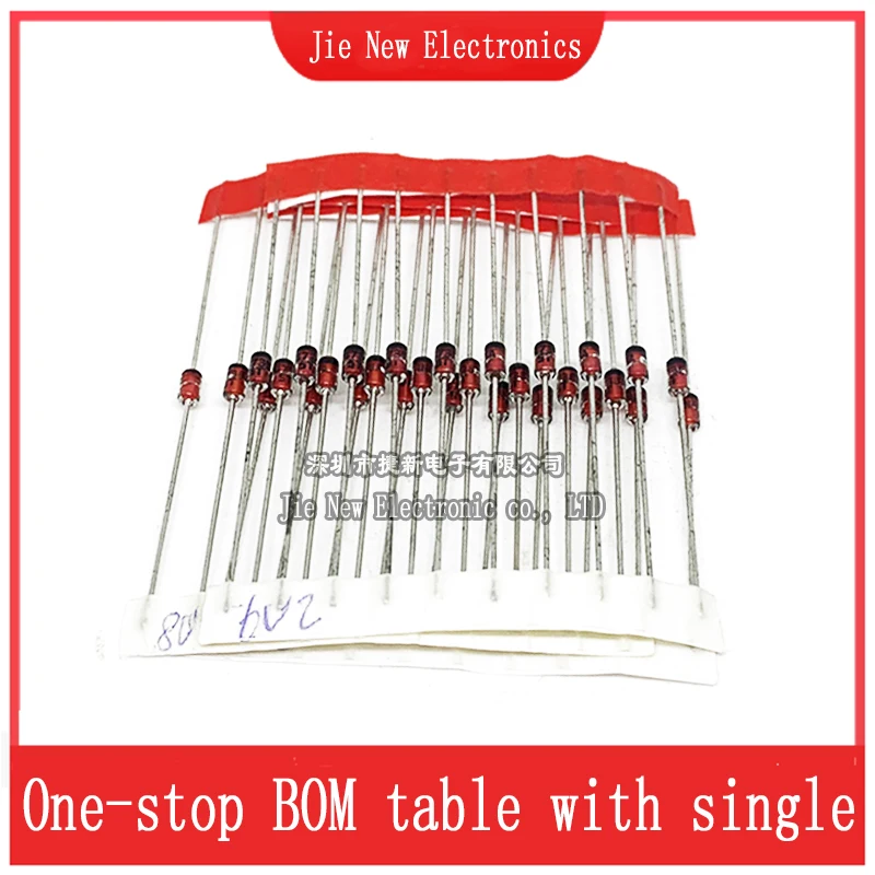 30 Values 1W Zener Diode Assorted Kit 3V 3.3V 3.6V 5.1V 5.6V 7.5V 10V 12V 13V 15V 16V 18V 20V 22V 24V 30V 33V 47V Assortment Set