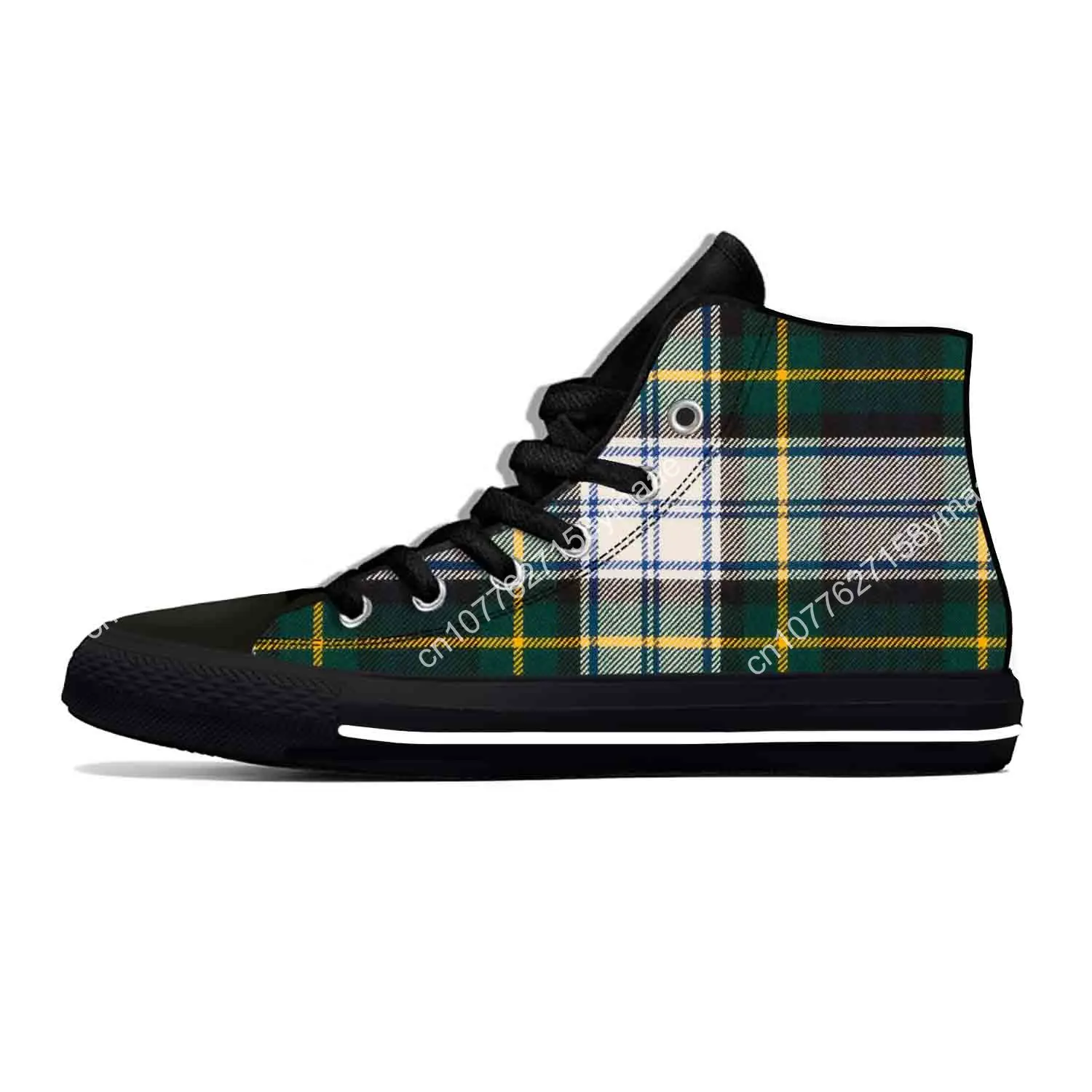 Hot Gordon Tartan Plaid Scottish Stewart Aesthetic Casual Cloth Shoes High Top Men Women Classic Sneakers Low Top Board Shoes