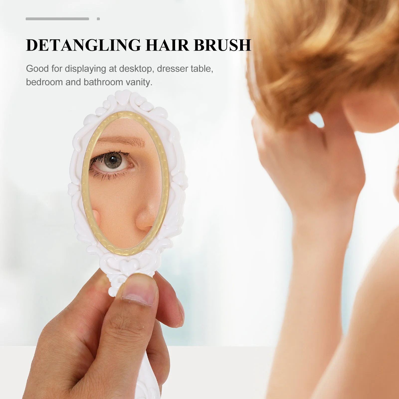 

5Pcs Hair Brush Comb Set Painless Bristles Scalp Massage Detangling Wet Dry Long Short Thick Curly Hair Mirror Comb