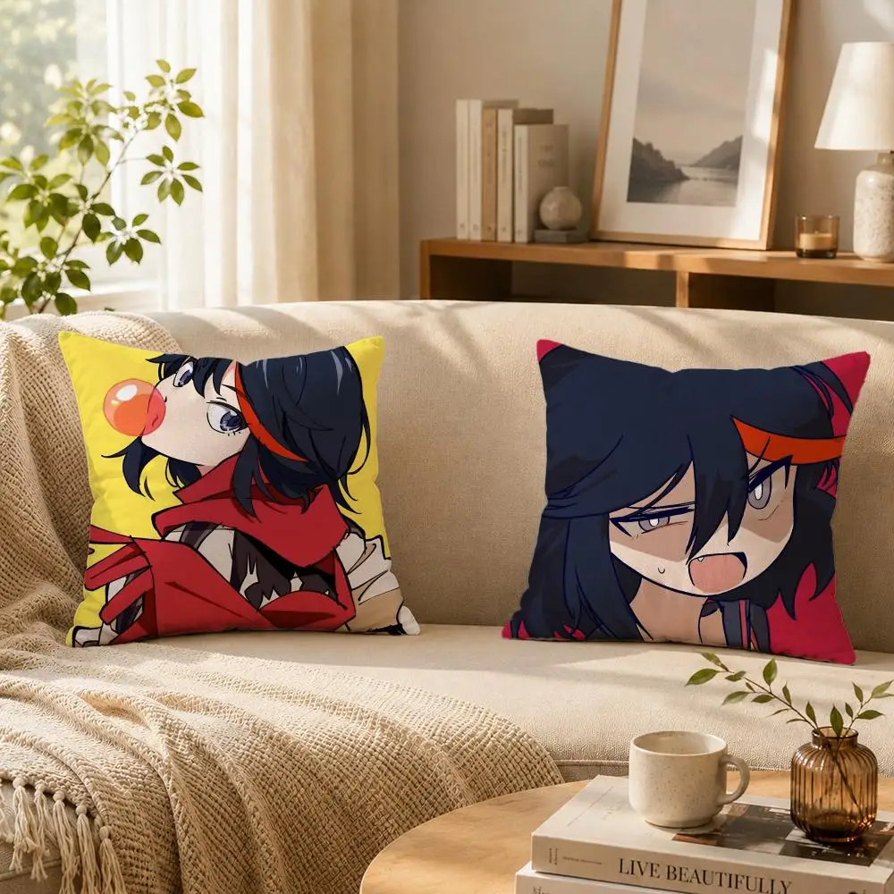 Anime-Kill la KillS Cushion Cover  Ultra Soft Short Plush Cushion Covers 40/45/50cm Square Decorative for Sofa Home