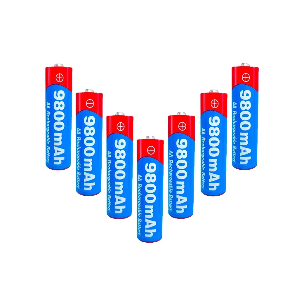 For 100% Original New AA 1.5V 9800mAh 1.5V New Rechargeable AA battery for led light toy Camera Microphone battery