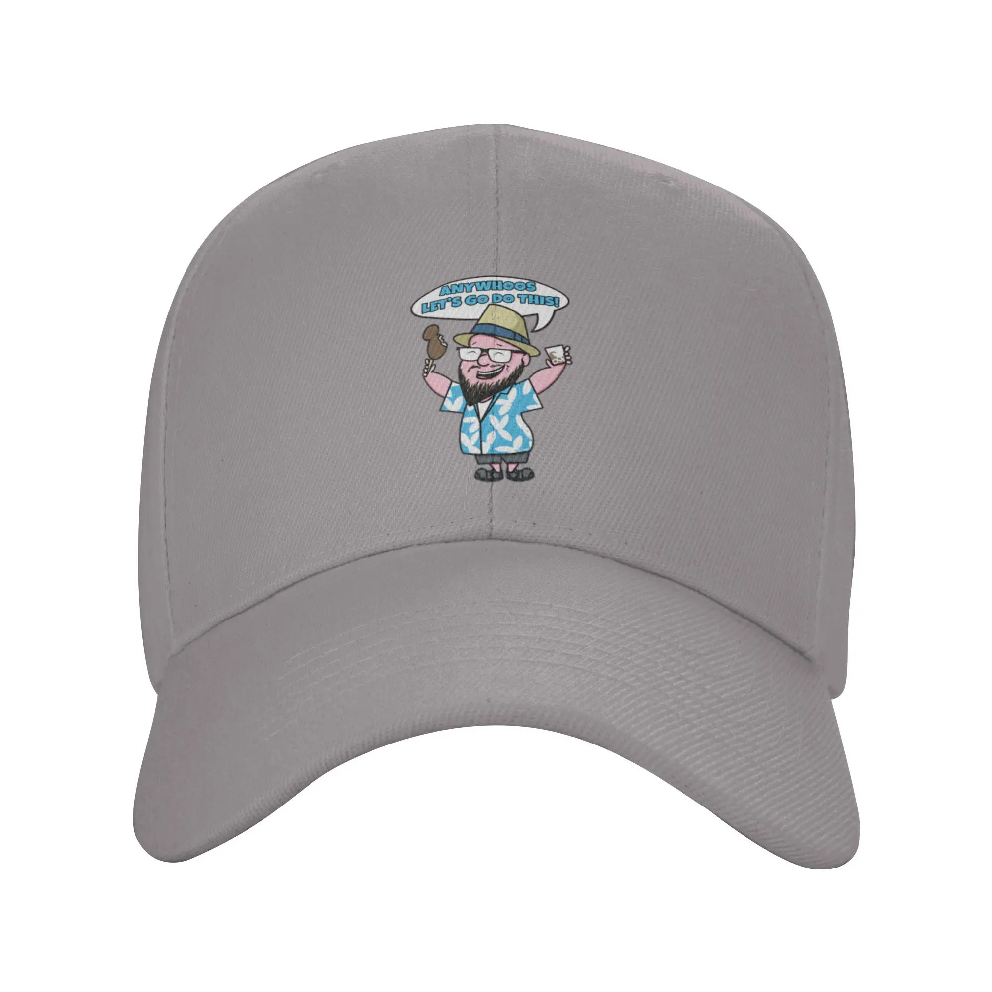Hot Sale Lets Go Do This Fun Cartoon Man With Fried Chicken Drink Baseball Cap Trendy Caps Women  Fishing Caps Women