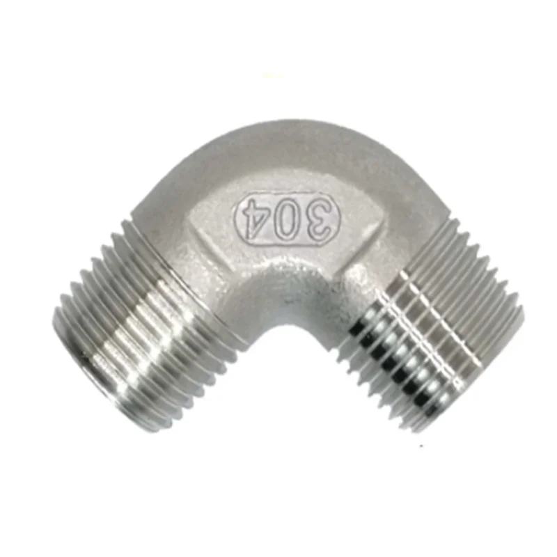 

1PC 304 stainless steel Double Male Elbow Fitting Male-Male BSPT Thread 90 Degree angle fitting 1/4" 3/8" 1/2" 3/4" 1" 1.2" 1.5"