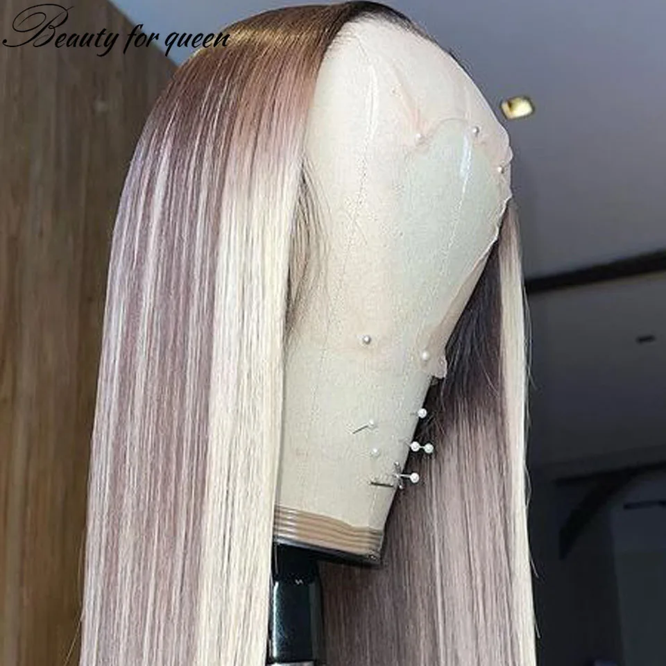 Silver Brown 13x4 Transparent Lace Front Wig 100%Human Hair Quality 180%Density Having A Wig Gives You The Courage To Start Over