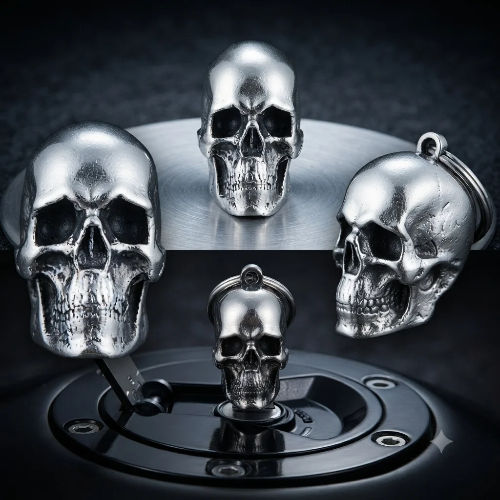 Demon Skull Key Pendant Metal Skull Key Cover Universal Modified Key Decoration,Witchy Car Accessories, Key Cover For Motorcycle