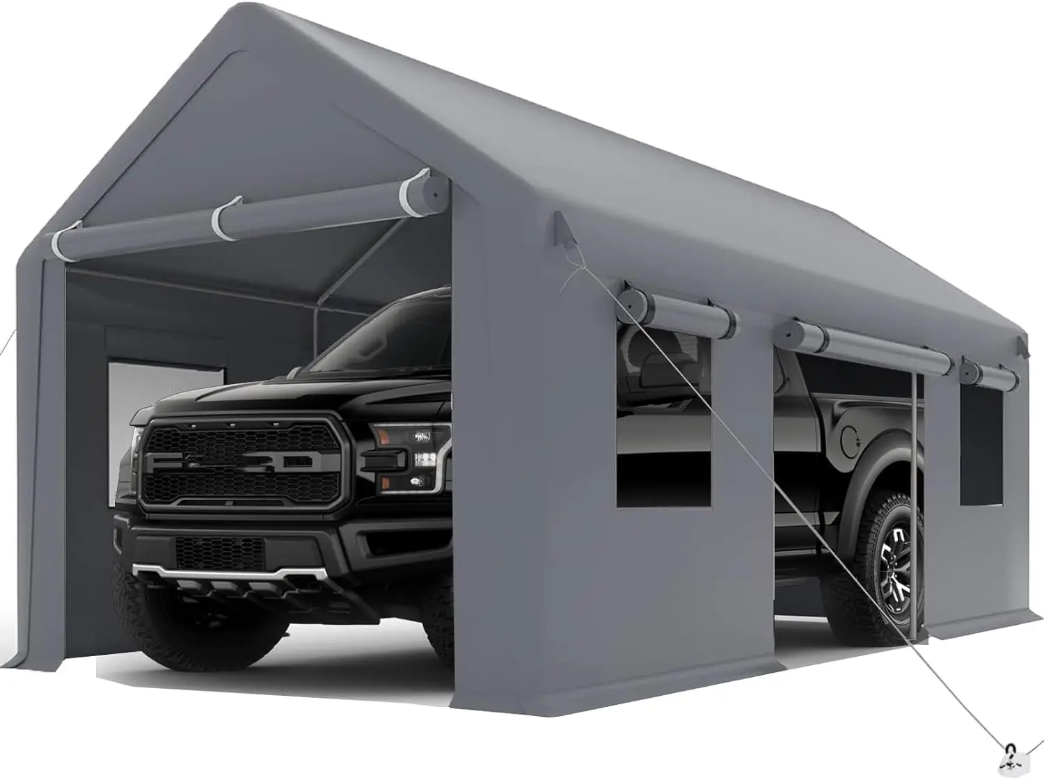 Heavy Duty Carport Shelter with PE Fabric, Metal Frame Portable Garage for Car Truck Boat Party, Customized