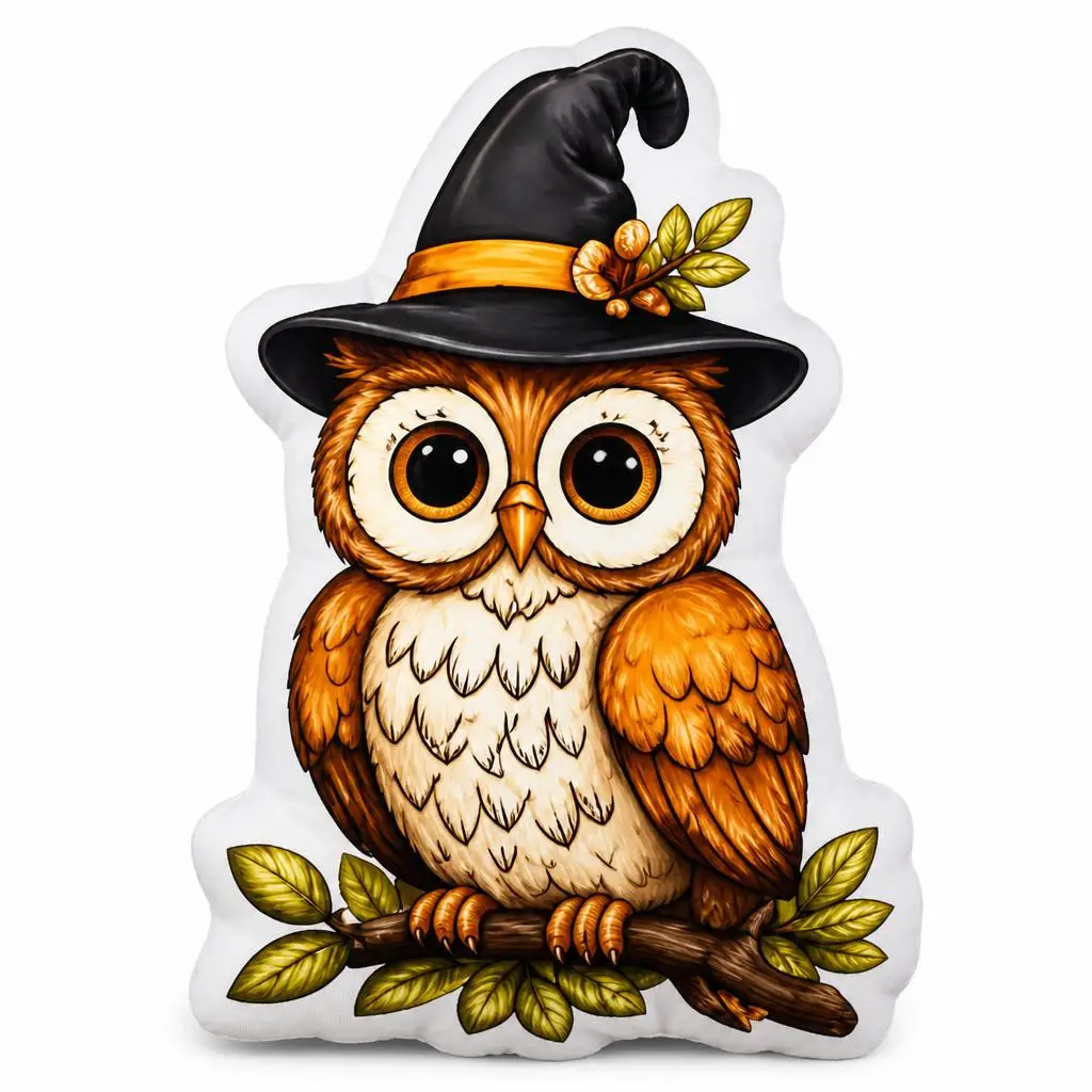 Halloween Owl Witch Owl Cute Autumn Owl Plush Pillow Cushion Irregular Stuffed Throw Pillow Home Decor Gift Sofa Bed