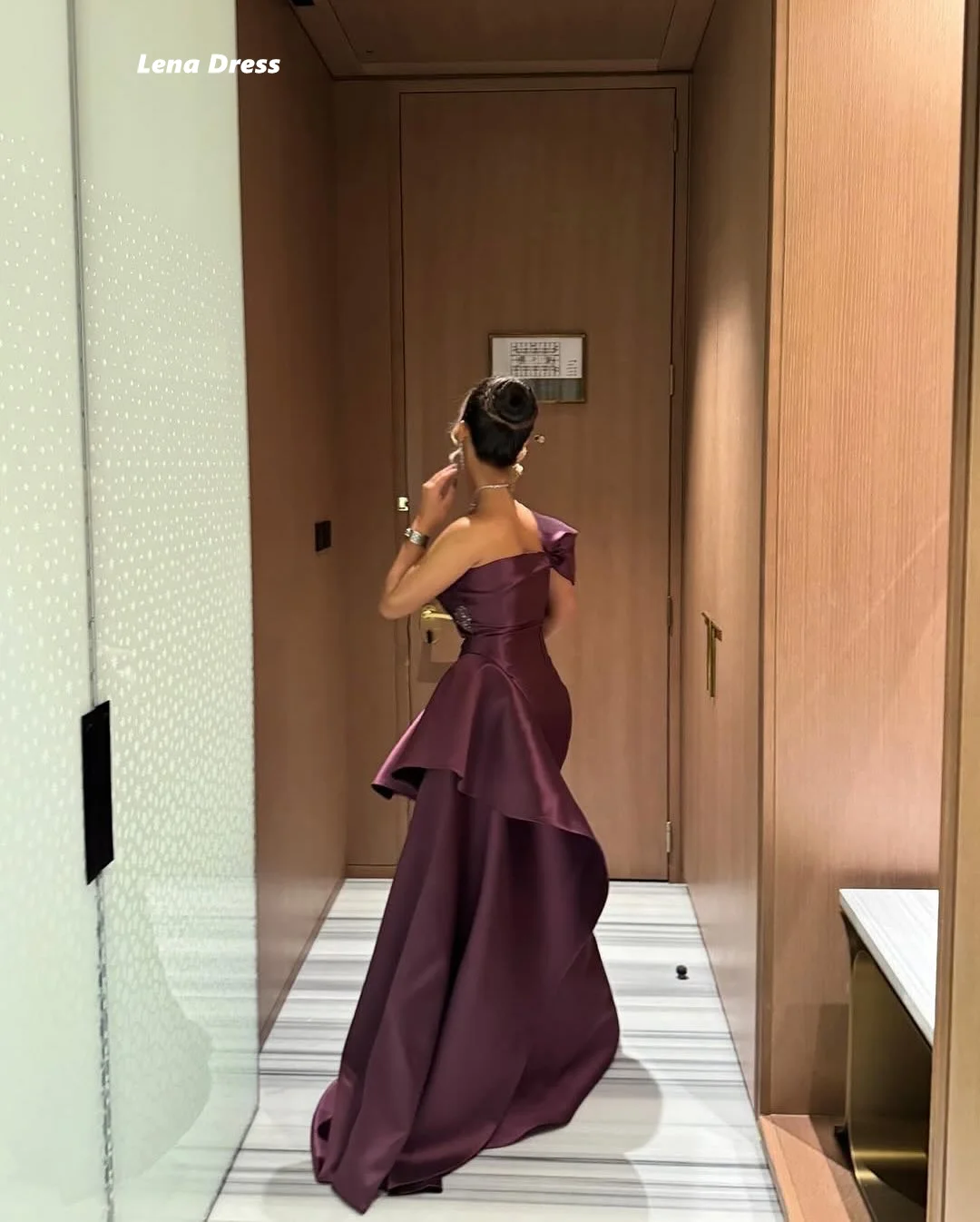 Lena Custom Made Dress Wedding Elegant Women's Dresses for Wedding Party Dress Woman 2025 Satin Cloth Mermaid One Shoulder Prom